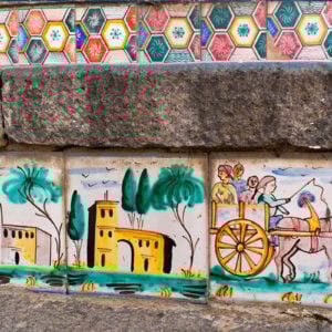 Dettaglio della scala di Caltagirone, Sicilia