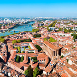 Toulouse aerial panoramic view, France