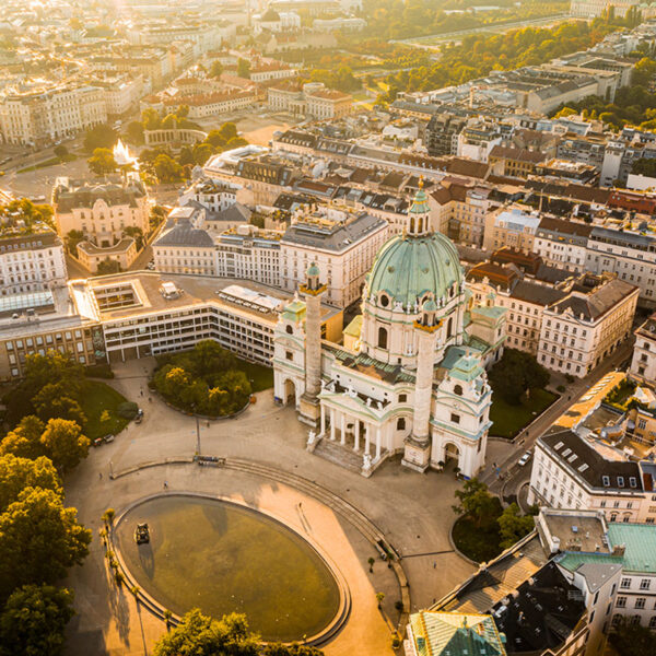 View of Vienna in the sunrise, Austria