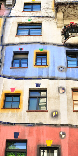 Colourful Facade of the Hundertwasser House, Hundertwasserhaus, Vienna, Austria